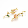 Brass Micro Pave Cubic Zirconia Pendants KK-N254-221G-02-2