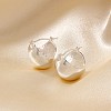 Shiny Geometric Round Brass Hoop Earrings HX8487-2-1