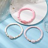 3Pcs 3 Color Polymer Clay Heishi Surfer Stretch Bracelets Set BJEW-JB10153-2