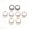 Brass Micro Pave Clear Cubic Zirconia Hoop Earrings EJEW-L234-64A-1