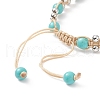 Synthetic Turquoise(Dyed) Tortoise & Brass Round Braided Bead Bracelet BJEW-TA00189-01-5