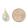 Natural Green Aventurin Pendants PALLOY-JF01621-03-4
