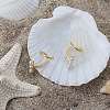925 Sterling Silver Spiral Stud Earrings with Pearl Beaded EJEW-P231-24G-3