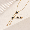 Stainless Steel Shell Heart Flower Fan Tassel Jewelry Set for Women XK7928-2-2