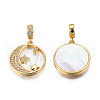 Brass Micro Pave Clear Cubic Zirconia Pendants KK-N233-400-1