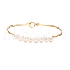 Mother's Day Jewellery Natural Pearl Beaded Bangle BJEW-JB08163-01-1