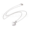 Non-Tarnish 304 Stainless Steel Heart with Word Nana Pendant Necklace for Women STAS-E154-13P-2