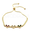 Brass Micro Pave Cubic Zirconia Slider Bracelets BJEW-S163-01B-G-4