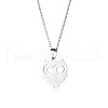 Owl Stainless Steel Pendant Necklaces PW-WG1B650-01-5
