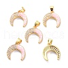 Real 18K Gold Plated Brass Micro Pave Clear Cubic Zirconia Pendants KK-D004-28G-1