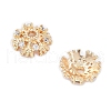 Rack Plating Brass Cubic Zirconia Bead Cap KK-A183-75G-2