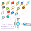 Unicraftale 72Pcs 12 Colors 304 Stainless Steel with Glass Connector Charms STAS-UN0048-58-3