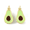 Fruit Brass Enamel Pendants KK-M324-04C-G-1