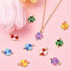 25Pcs 5 Colors Alloy Enamel Pendants ENAM-YW0003-83-5