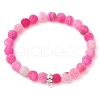 Natural Weathered Agate Beads Stretch Bracelets for Women BJEW-JB11412-01-2