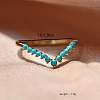 925 Sterling Silver Pave Cubic Zirconia V-shaped Finger Rings for Women DZ3056-4-3