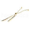 Adjustable Brass Colorful Cubic Zirconia Slider Bracelet Making KK-L230-15G-01-2