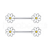 316L Surgical Stainless Steel Enamel Flower Nipple Rings WG12885-08-1