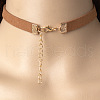 Peru Velvet Choker Alloy Rectangle Pendant Necklaces for Women FS-WGDB652-02-3