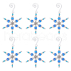 Christmas Snowflake Glass Pendant Decoration HJEW-GO00059-1