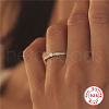 Flat Round 925 Sterling Silver Micro Pave Clear Cubic Zirconia Finger Rings FS-WGE1F50-05-1