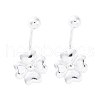 S999 Fine Silver Stud Earrings EJEW-F356-01S-2