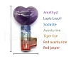 Chakra Style Assembled Natural Amethyst & Lapis Lazuli & Sodalite & Green Aventurine & Tiger Eye & Topaz Jade & Red Jasper Gemstone Decorations MATO-PW0001-013-2