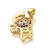 Rack Plating Brass Micro Pave Cubic Zirconia Pendants KK-L226-028G-2