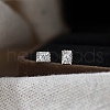925 Sterling Silver Clear Cubic Zirconia Stud Earrings EJEW-Q030-05P-1