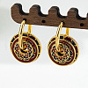 Flat Round Brass Enamel Hoop Earrings FS-WGAAD75-01-2