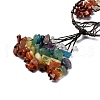 Wire Wrapped Chakra Chips Natural Gemstone Big Pendant Decorations HJEW-H057-02D-01-3