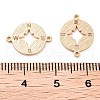 Brass Laser Cut Compass Connector Charms KK-U028-08G-3