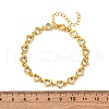 Brass Micro Pave Clear Cubic Zirconia Link Bracelets for Women BJEW-D342-02G-5