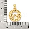 Brass Micro Pave Clear Cubic Zirconia Pendants KK-U007-01G-07-3