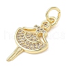 Brass Micro Pave Cubic Zirconia Pendants ZIRC-I356-08G-01-2