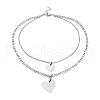 Non-Tarnish 304 Stainless Steel Double Layer Necklaces NJEW-M181-15P-1