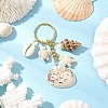 Ocean Style Natural Shell with Synthetic Turquoise Keychains KEYC-JKC01231-03-1