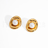 Vintage Stainless Steel Oval Stud Earrings for Women BY2814-1-2