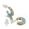 Brass Micro Pave Clear Cubic Zirconia Half Hoop Earrings EJEW-L231-64A-3