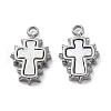304 Stainless Steel Pave Natural White Shell Cross Charms STAS-S163-26P-1