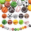 20Pcs 10 Style Sports Theme Food Grade Eco-Friendly Silicone Focal Beads SIL-CJ0001-13-1