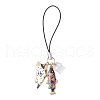 Alloy Enamel Cat & Fish Charm Mobile Straps HJEW-JM03342-4