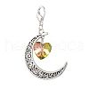 7Pcs 7 Styles Alloy Moon & Glass Pendant Decorations HJEW-JM02689-3