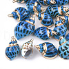 Spray Paint & Electroplate Spiral Shell Pendants SSHEL-S262-03-3