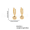 Chic Grid Brass Clear Cubic Zirconia Flat Round Hoop Earrings ZR6558-1-3