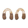 Transparent Resin & Waxed Walnut Wood Pendants RESI-Q211-01A-2
