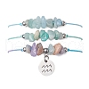 3Pcs Constellations Adjustable Nylon Cord Braided Bead Bracelets for Women Men BJEW-JB11325-11-2