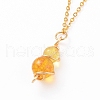 Natural Quartz Crystal Pendant Necklace & Dangle Earrings Jewelry Sets X-SJEW-JS01060-02-3