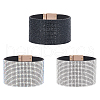 ANATTASOUL 3Pcs 3 Colors Rhinestone Wide Cord Bracelets Set with Velvet Inside BJEW-AN0001-73-1
