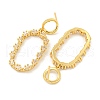 Rack Plating Oval Brass Micro Pave Clear Cubic Zirconia Stud Earrings EJEW-B061-11G-2